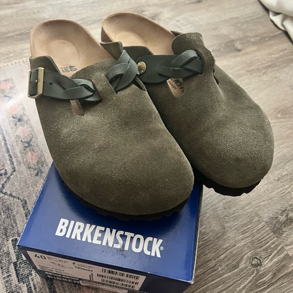 Birkenstock Braided Boston Clogs - Green